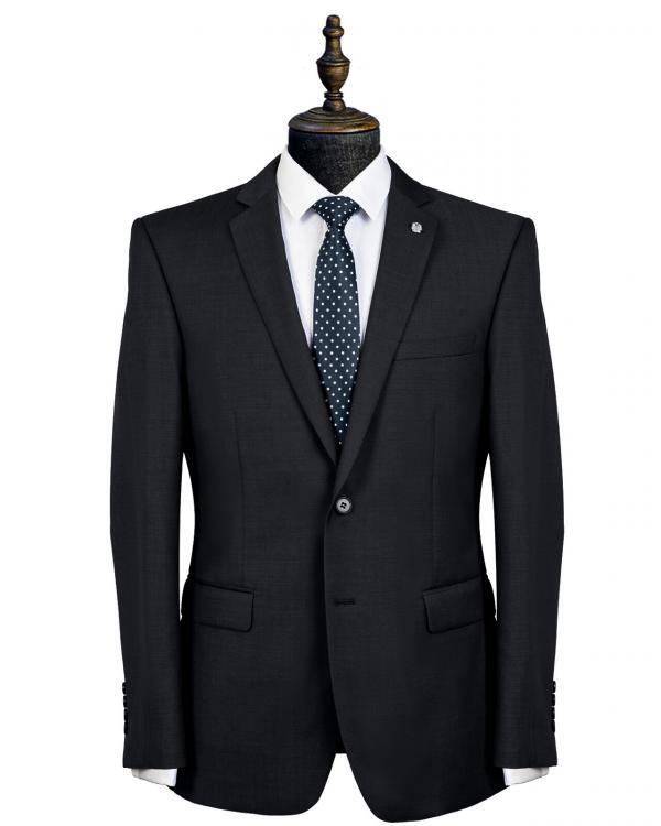 New England Jet Black Suit - Hire or Buy