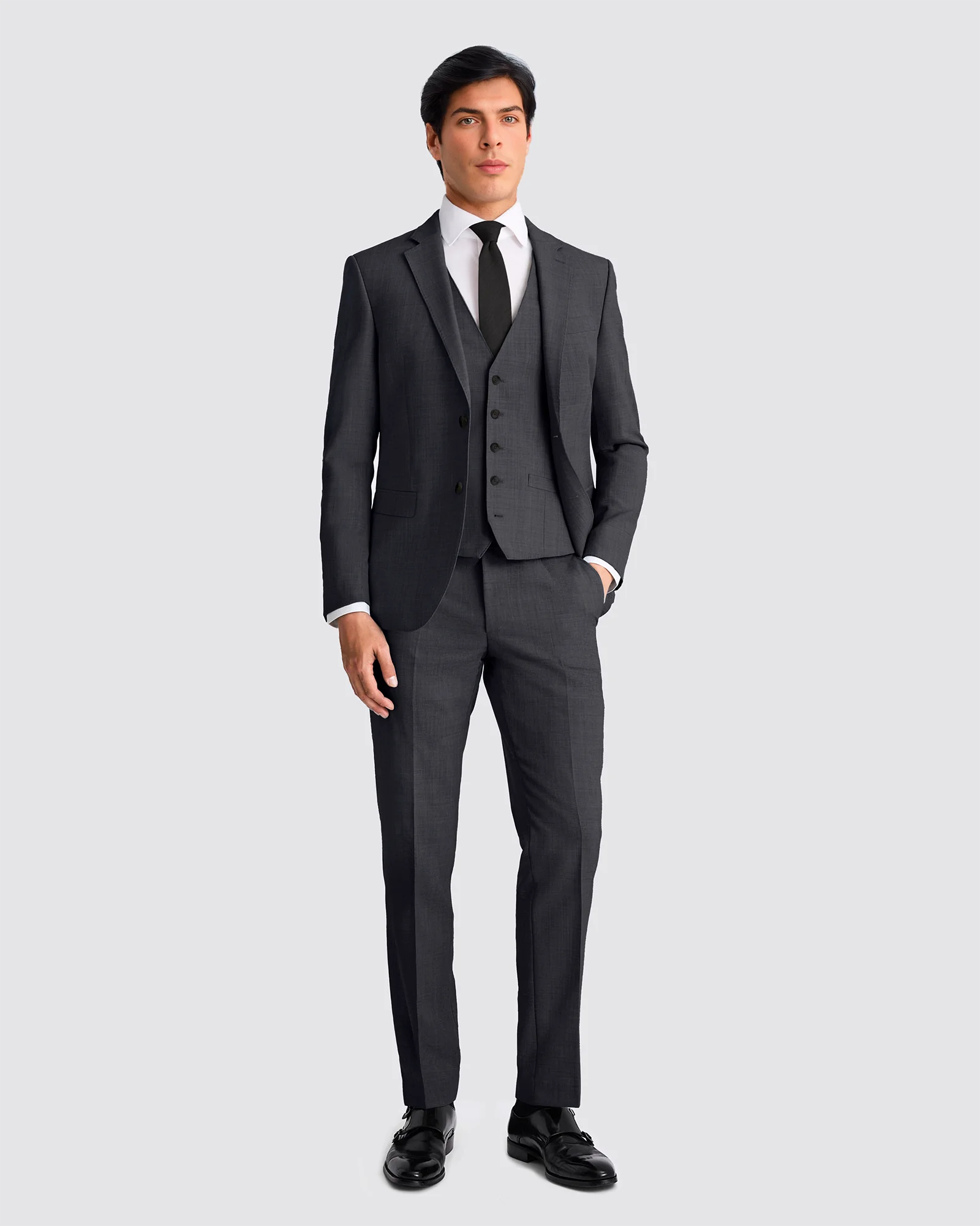 New England Jet Charcoal Lounge Suit - Image 2