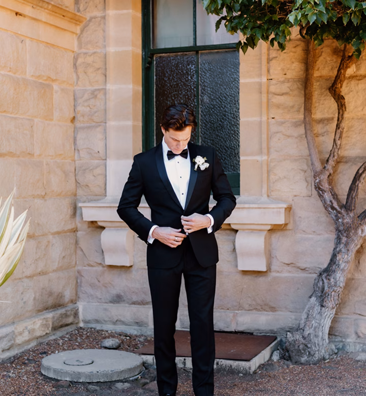 Men's formal suit, daytime look - Black Jacket Suiting Brisbane