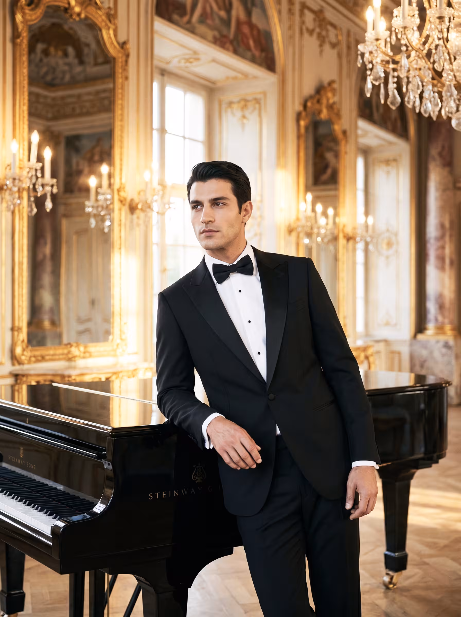 Rembrandt Trace Black Peak Lapel Tuxedo-SidePose