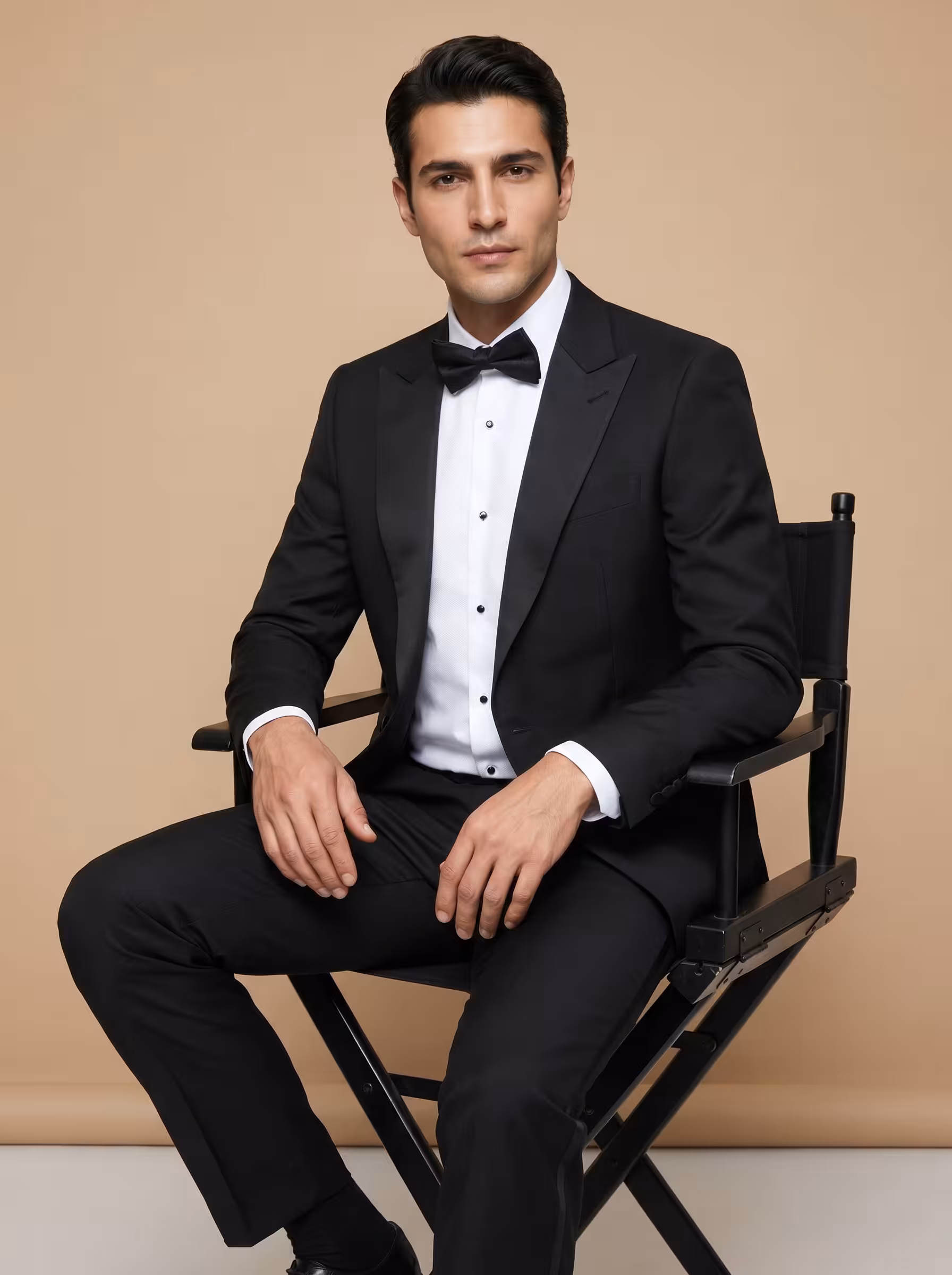 Rembrandt Trace Black Peak Lapel Tuxedo-Sitting
