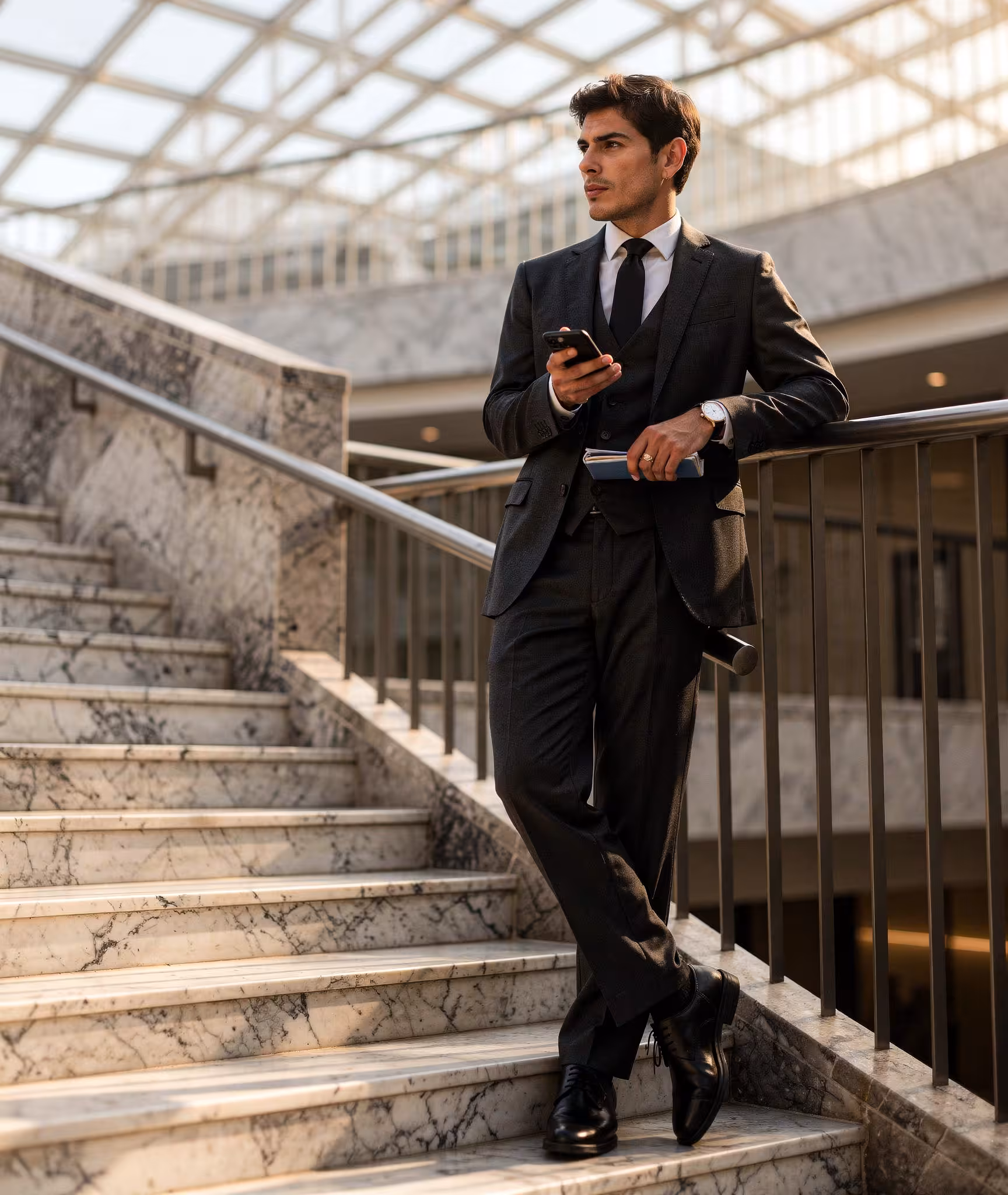 SR D9 Black Lounge Suit_SidePose